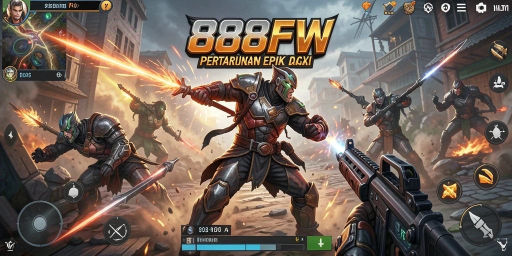 Tangkapan layar gameplay 888FW menampilkan aksi pertempuran mendebarkan.