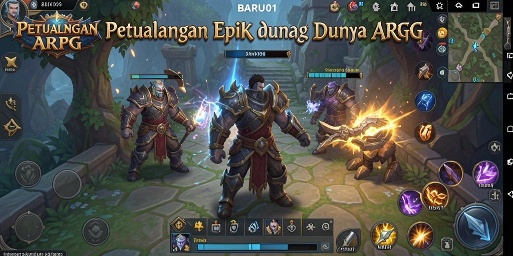 Tampilan gameplay epik dan pertarungan seru dalam BARU01.