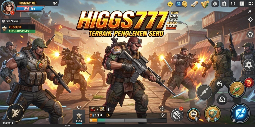 Tangkapan layar HIGGS777 menunjukkan aksi intens pertempuran Battle Royale.
