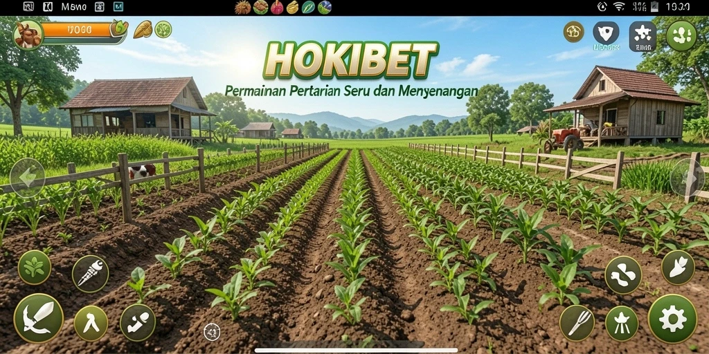 Tampilan menarik dari gameplay pertanian di HOKIBET.