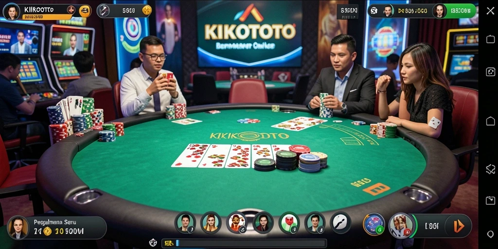 Tampilan gameplay seru di KIKOTOTO saat bermain Poker.