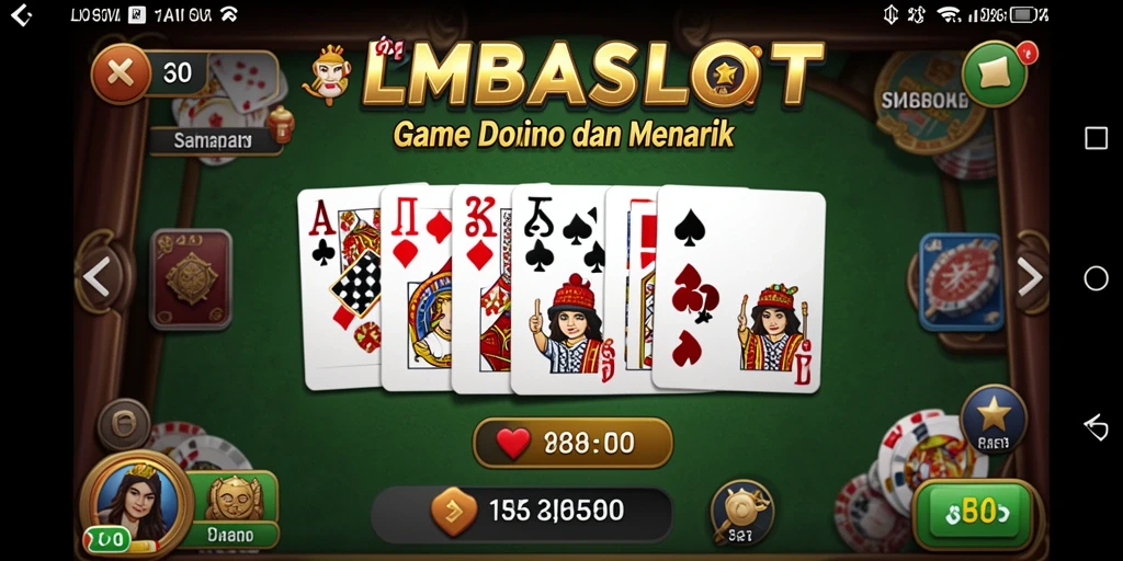 Screenshot gameplay LMBASLOT menampilkan aksi seru bermain Domino.
