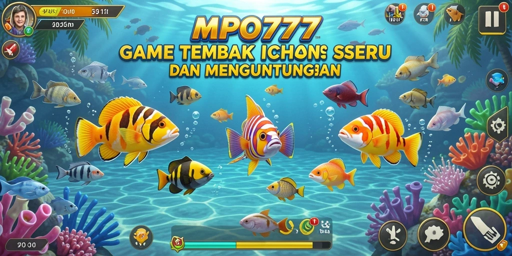 Tampilan gameplay menarik dari MPO777 saat menembak ikan.