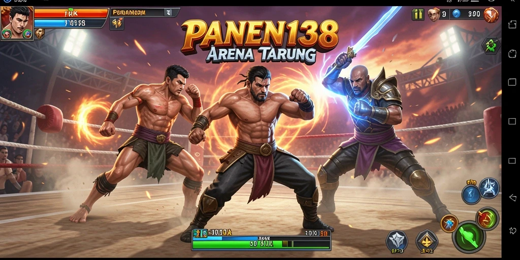 Tampilan pertarungan seru di PANEN138 dengan karakter kuat dan teknik bertarung.