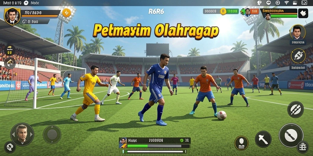 Tampilan gameplay R6R6 saat pertandingan olahraga berlangsung.