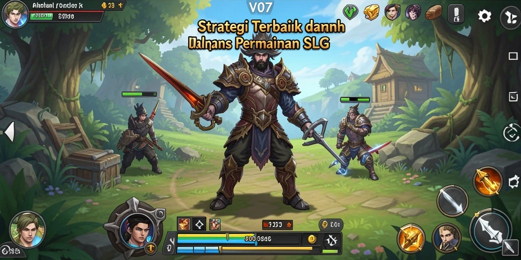 Screenshot V07 menampilkan aksi seru dalam gameplay strategi SLG.