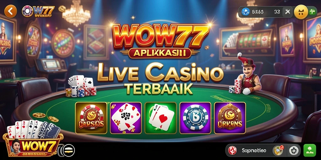 Tampilan gameplay Live Casino yang memukau dan interaktif di WOW77.
