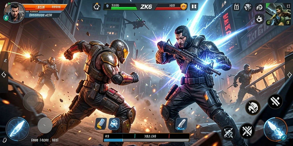 Tampilan seru dari gameplay ZK6 yang penuh aksi.